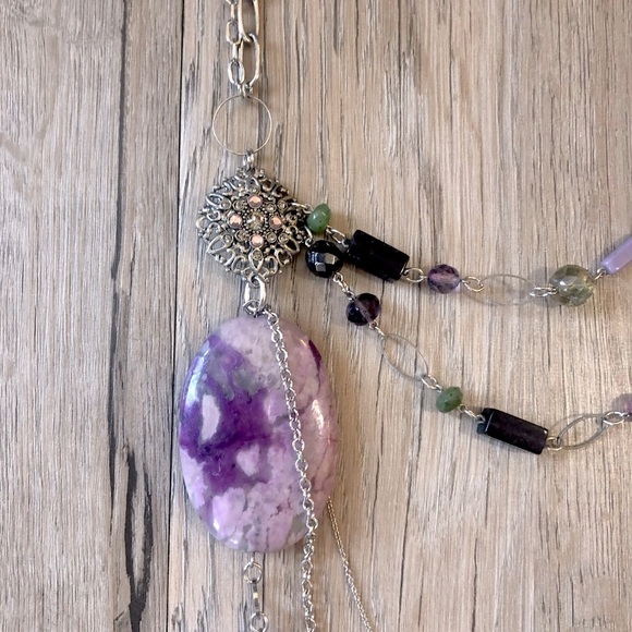 Handmade Beaded Statement Necklace - Picture 3 of 6